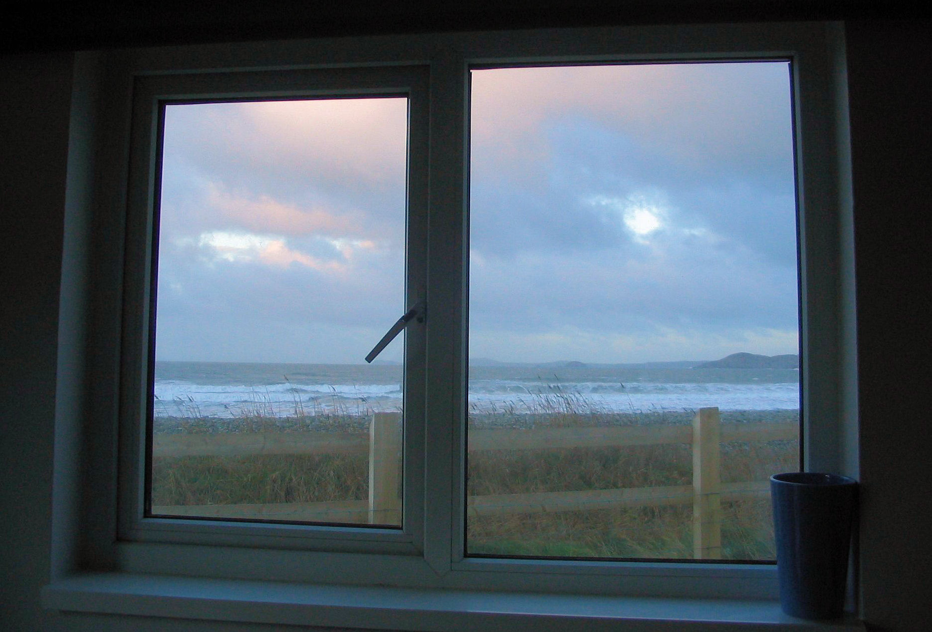 sea views from a coastal property.